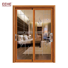 Wooden color aluminum sliding mesh door/aluminium windows and doors